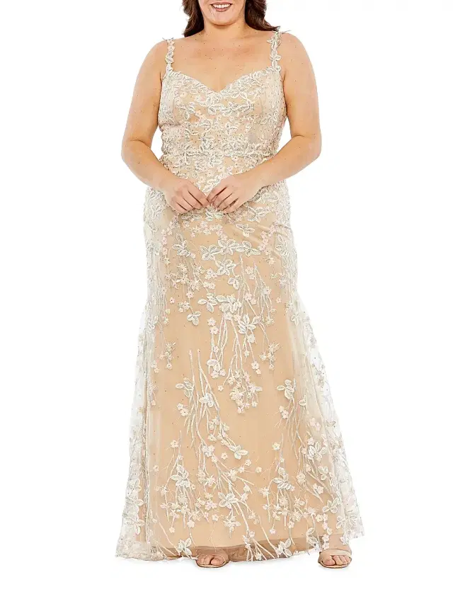 Mac Duggal Women's Fabulouss Embroidered Floral Gown - Beige