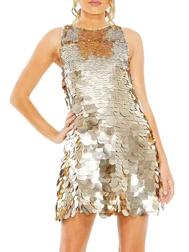 Mac Duggal Women's Sequined Trapeze Minidress - Gold - Size 8 | Thumbnail 1 Mac Duggal Women's Sequined Trapeze Minidress - Gold - Size 8 | Thumbnail 1
