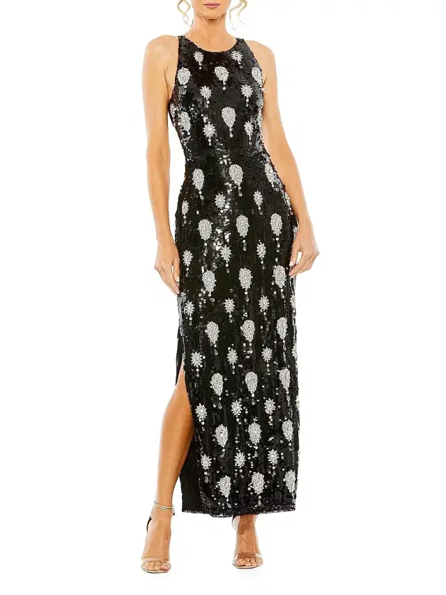 Mac Duggal Women's Halterneck Sequin Gown - Black