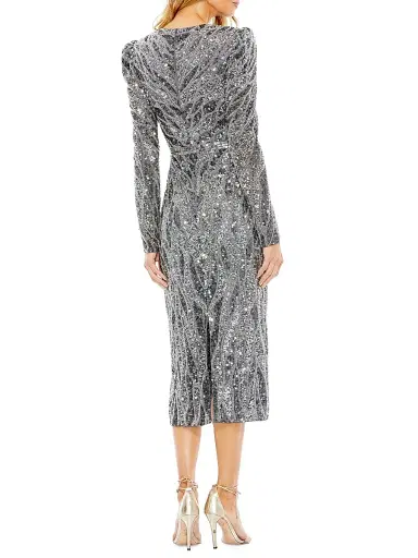 Mac Duggal Women's Embellished Faux Wrap Midi-Dress | Thumbnail 2