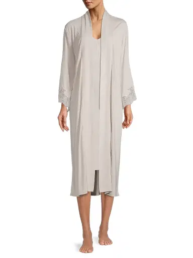 Natori Women's Luxe Shangri-La Robe - Beige | Thumbnail 2