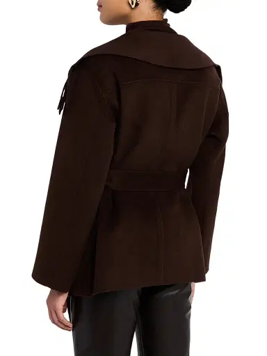 Simkhai Women's Rowen Fringed Wool-Blend Jacket - Chocolate | Thumbnail 4 Simkhai Women's Rowen Fringed Wool-Blend Jacket - Chocolate | Thumbnail 4
