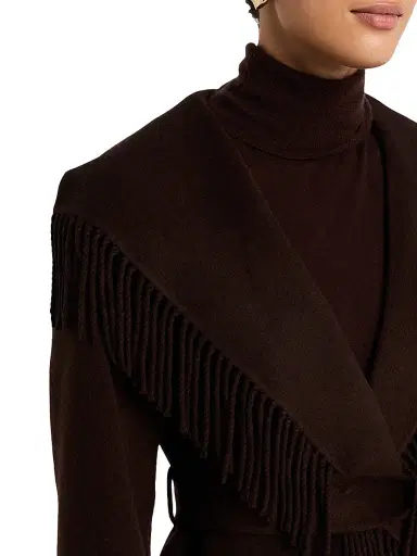 Simkhai Women's Rowen Fringed Wool-Blend Jacket - Chocolate | Thumbnail 5 Simkhai Women's Rowen Fringed Wool-Blend Jacket - Chocolate | Thumbnail 5