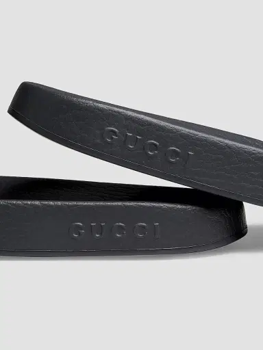 Gucci Men's GG Supreme Canvas Slide Sandals - Black - Size 14 | Thumbnail 5