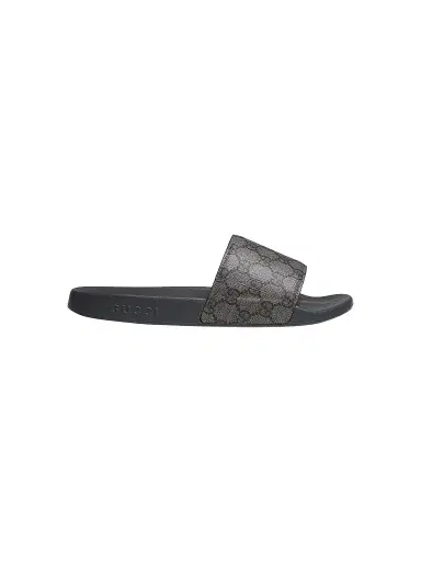 Gucci Men's GG Supreme Canvas Slide Sandals - Black - Size 14 | Thumbnail 1