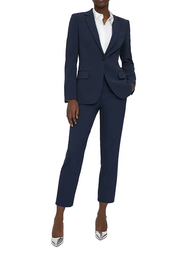 Theory Women's Staple Classic Crepe Single-Button Blazer - Nocturne Navy