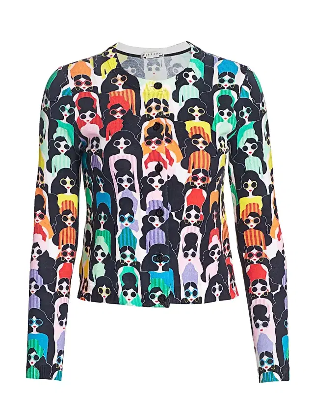 ALICE + OLIVIA Women's Ruthy Stace Face Cardigan