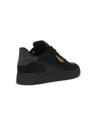 Giuseppe Zanotti Men's Leather & Suede Low-Top Sneakers - Velvet Black - Size 7.5 | Thumbnail 3