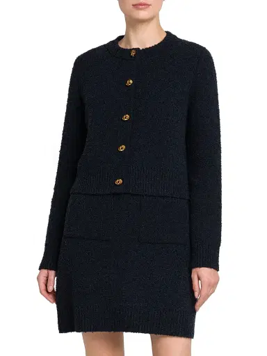 Bottega Veneta Women's Bouclé Knit Crewneck Cardigan | Thumbnail 3 Bottega Veneta Women's Bouclé Knit Crewneck Cardigan | Thumbnail 3