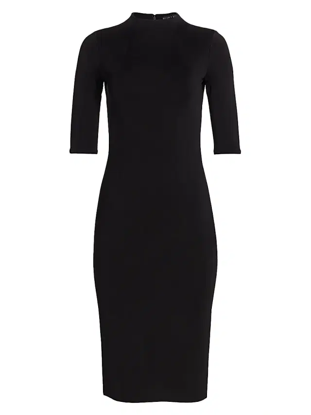 ALICE + OLIVIA Women's Delora Knit Bodycon Dress - Black