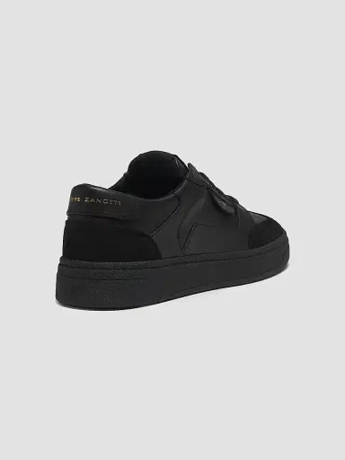 Giuseppe Zanotti Men's Scarpa Uomo Leather Low-Top Sneakers - Black Velvet - Size 9 | Thumbnail 3