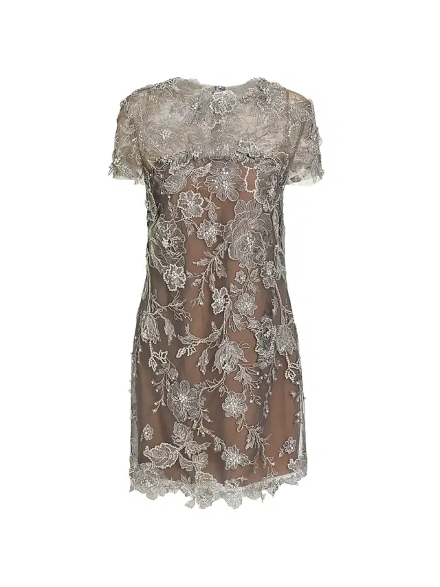 MARCHESA Women's Floral Embroidered Shift Dress
