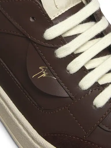 Giuseppe Zanotti Men's Scarpa Uomo Leather Low-Top Sneakers - Brown Velvet - Size 9 | Thumbnail 5