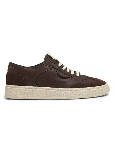 Giuseppe Zanotti Men's Scarpa Uomo Leather Low-Top Sneakers - Brown Velvet - Size 9 | Thumbnail 1