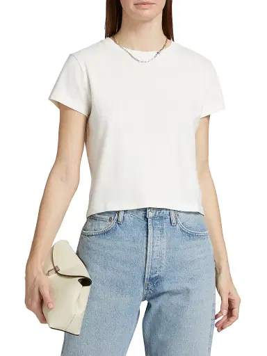 AGOLDE Women's Adine Shrunked T-Shirt - White Ash Dusty Cream - Size XL | Thumbnail 3