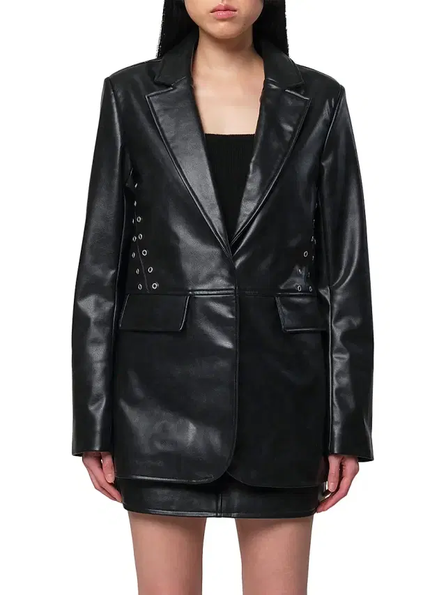 Apparis Women's Kelan Faux Leather Blazer - Noir