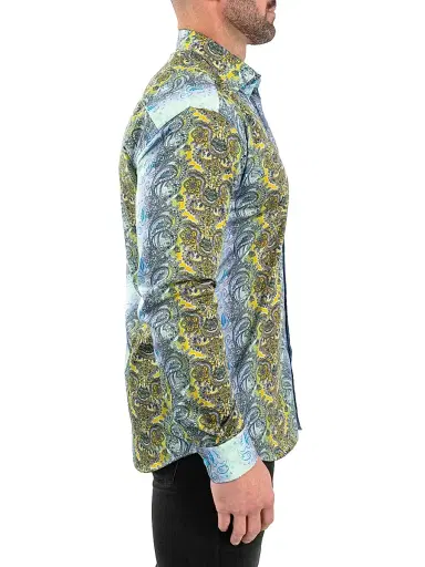 Maceoo Men's Fibonacci Paisley Luxe Shirt - Green | Thumbnail 5 Maceoo Men's Fibonacci Paisley Luxe Shirt - Green | Thumbnail 5