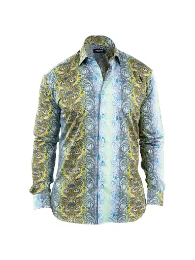 Maceoo Men's Fibonacci Paisley Luxe Shirt - Green | Thumbnail 1 Maceoo Men's Fibonacci Paisley Luxe Shirt - Green | Thumbnail 1