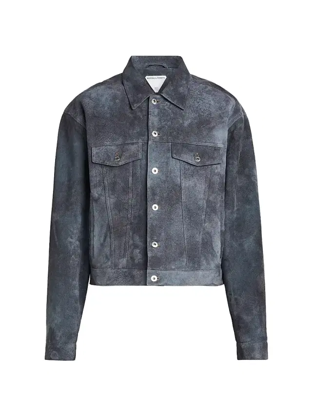 Bottega Veneta Men's Cloudy Suede Jacket - Cloudy Indigo