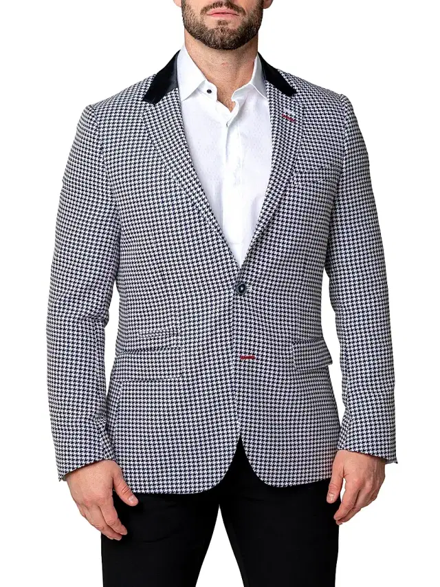 Maceoo Men's Blazer Socrate Evo Glitz Blue - Blue