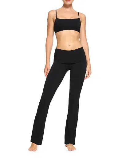 Skims Women's Cotton Jersey Foldover Pants - Soot - Size XXS | Thumbnail 2