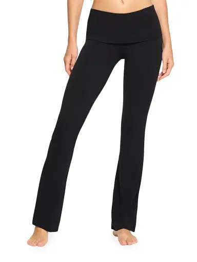 Skims Women's Cotton Jersey Foldover Pants - Soot - Size XXS | Thumbnail 3