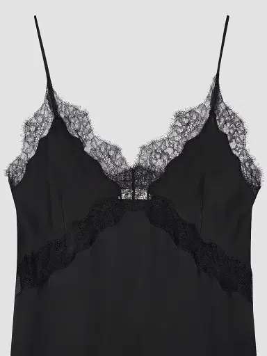 Anine Bing Women's Magnolia Lace-Trimmed Maxi Dress - Black - Size XS | Thumbnail 4