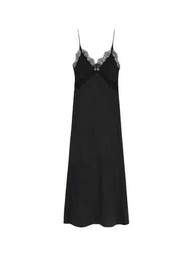 Anine Bing Women's Magnolia Lace-Trimmed Maxi Dress - Black - Size XS | Thumbnail 1