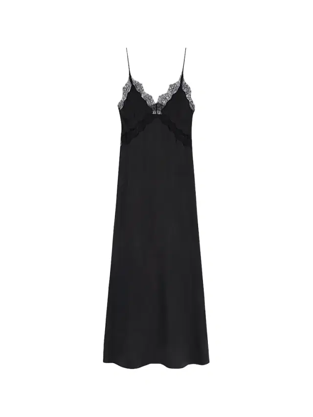 ANINE BING Women's Magnolia Lace-Trimmed Maxi Dress - Black