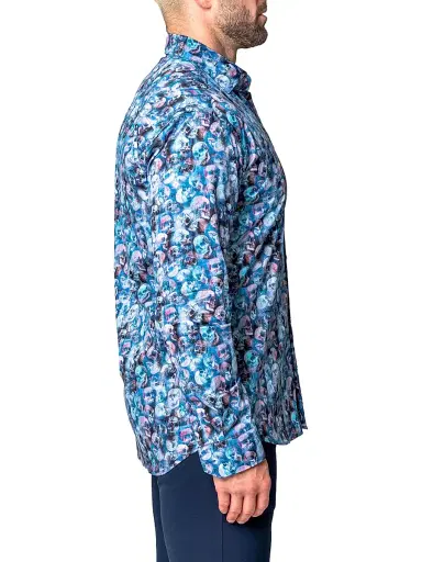 Maceoo Men's Fibonacci Skelz Shirt - Blue | Thumbnail 4 Maceoo Men's Fibonacci Skelz Shirt - Blue | Thumbnail 4
