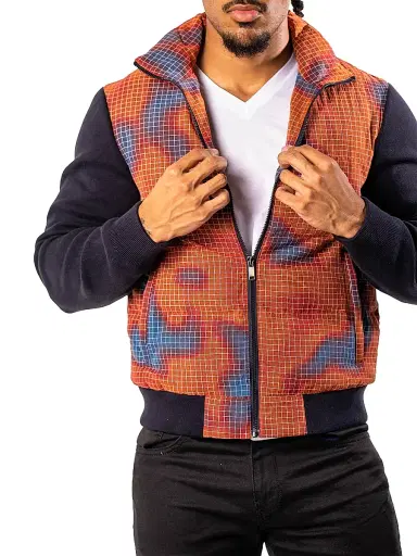 Maceoo Men's Bomber Jacket - Orange | Thumbnail 7 Maceoo Men's Bomber Jacket - Orange | Thumbnail 7