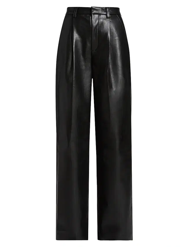 ANINE BING Women's Carmen Faux Leather Pants - Black Recycled Leather