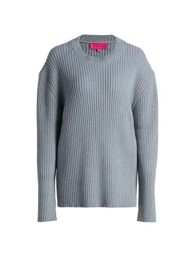 The Elder Statesman Women's Ribbed Cashmere Crewneck Sweater - Storm
