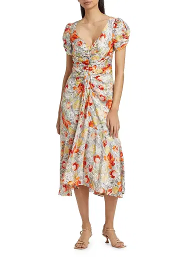 Cinq à Sept Women's Linework Floral Walker Dress - Multi | Thumbnail 3