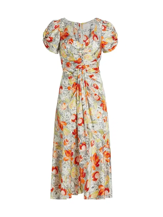 Cinq à Sept Women's Linework Floral Walker Dress - Multi