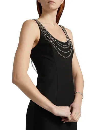 Cinq à Sept Women's April Crystal-Embellished Column Gown - Black Silver | Thumbnail 6