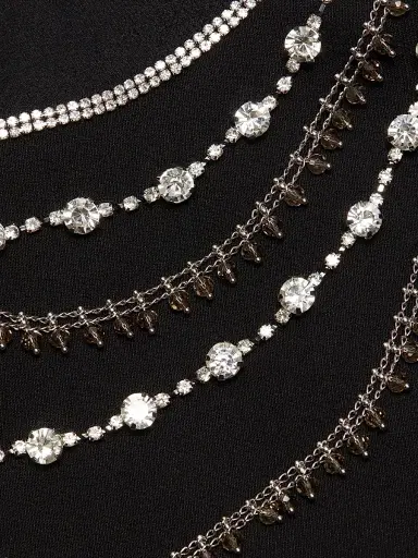 Cinq à Sept Women's April Crystal-Embellished Column Gown - Black Silver | Thumbnail 7