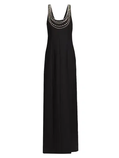 Cinq à Sept Women's April Crystal-Embellished Column Gown - Black Silver | Thumbnail 1