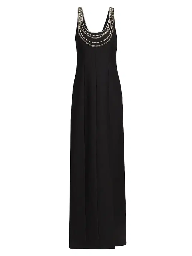 Cinq à Sept Women's April Crystal-Embellished Column Gown - Black Silver