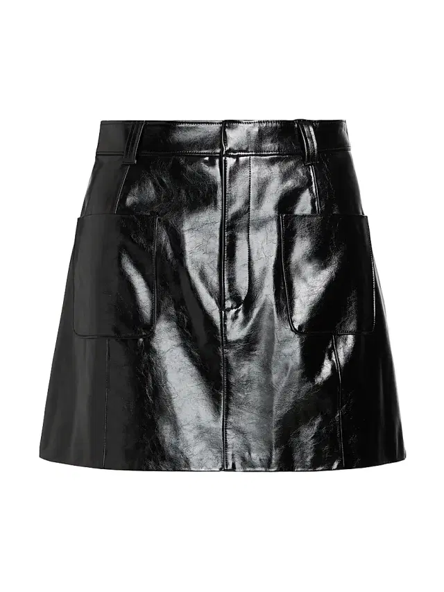 Cinq à Sept Women's Tade Patent Faux Leather Miniskirt - Black