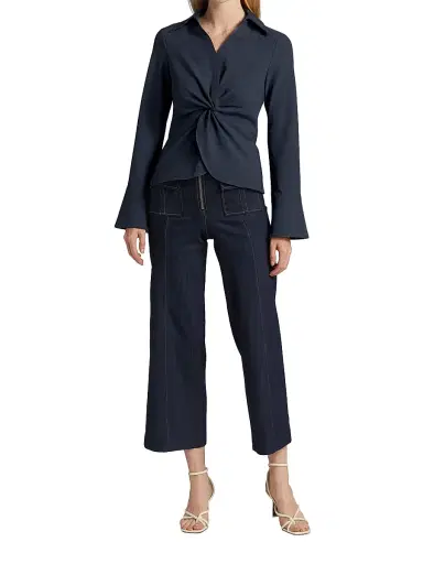 Cinq à Sept Women's Mckenna Twist-Front Blouse - Shadow | Thumbnail 2