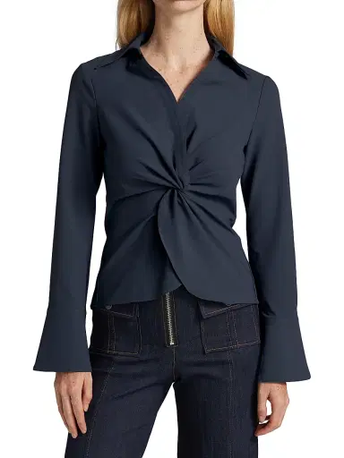 Cinq à Sept Women's Mckenna Twist-Front Blouse - Shadow | Thumbnail 3