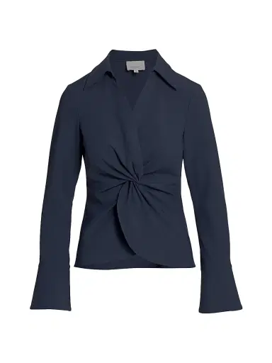 Cinq à Sept Women's Mckenna Twist-Front Blouse - Shadow | Thumbnail 1