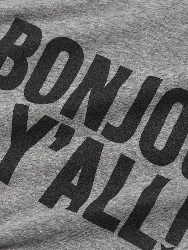 Cinq à Sept Women's Bonjour Y'all Graphic T-Shirt - Heather Grey Black | Thumbnail 7