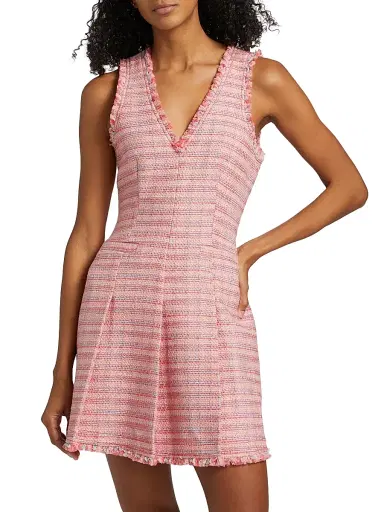 Cinq à Sept Women's Matilda Tweed Dress - Sugar Coral Multi | Thumbnail 3