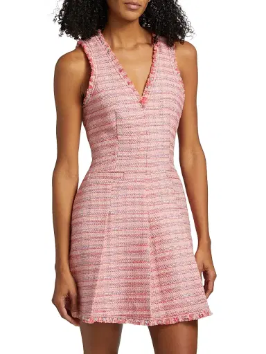 Cinq à Sept Women's Matilda Tweed Dress - Sugar Coral Multi | Thumbnail 4