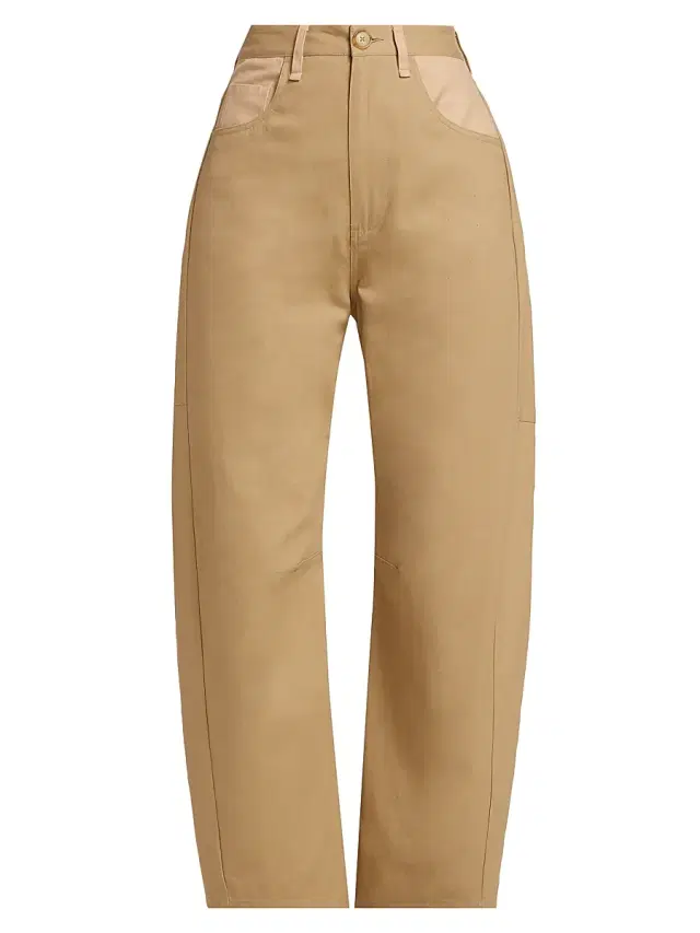 rag & bone Women's Charlie Cotton Barrel-Leg Pants - Light Tan