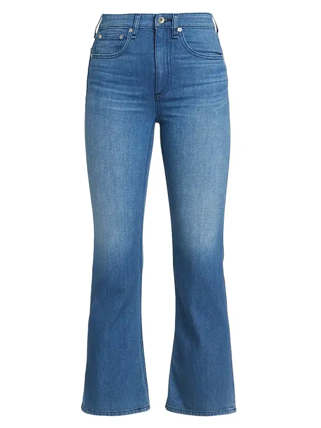 rag & bone Women's Nina High-Rise Stretch Flare Ankle Jeans - Poppy