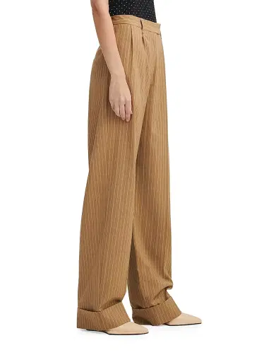 rag & bone Women's Marianne Italian Stripe Pants - Camel Stripe | Thumbnail 4