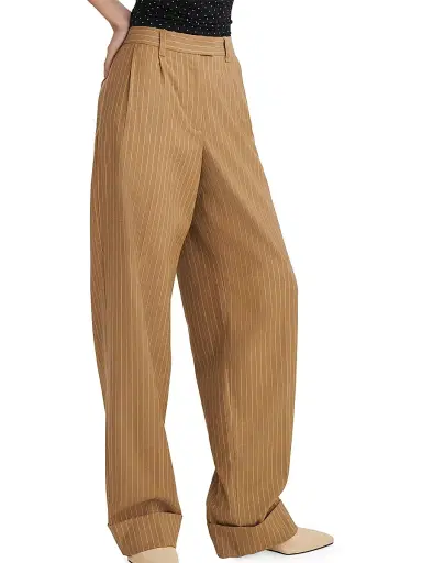 rag & bone Women's Marianne Italian Stripe Pants - Camel Stripe | Thumbnail 6